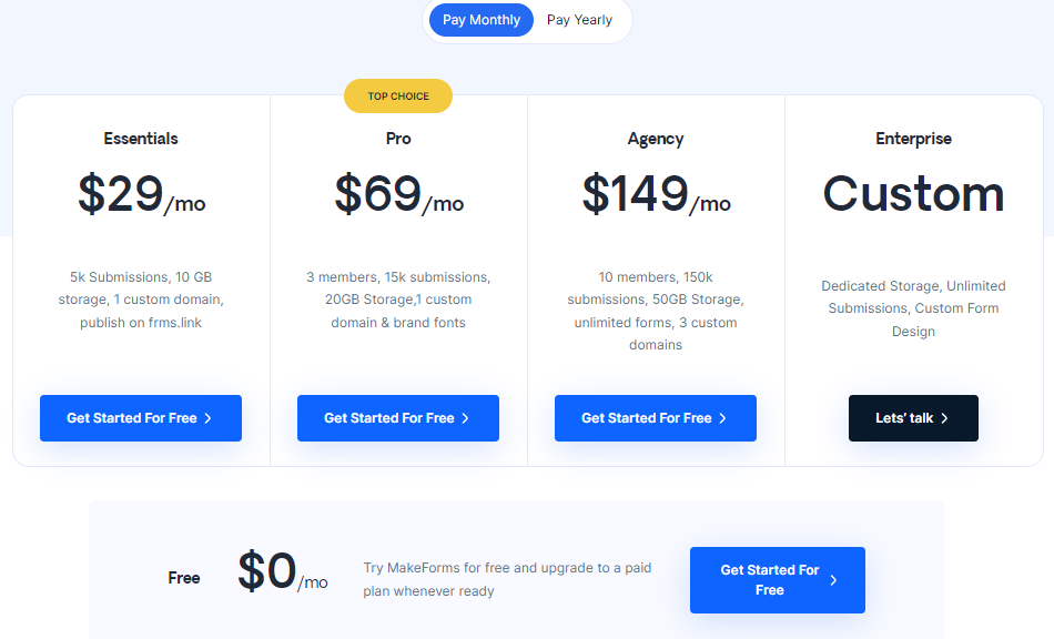 Best Contact Forms For WordPress: Form Maker Pricing